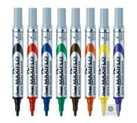 8 x Pentel Maxiflo White Board (Drywipe) Fine Bullet Point Marker Assorted MWL5S
