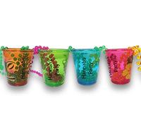 8 x Personalised Hawaiian Shot Glasses Ideal for a Hen Party, Birthday Party, Stag do or Any Occasion in 4 astd