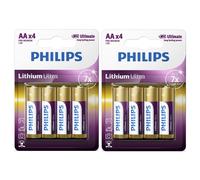 4 PHILIPS LITHIUM ULTRA AA BATTERIES MIGNON FR6 1.5V BLISTER 4BL EXP 2032 NEW