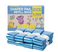 8 x Plastic Bag Refills Compatible with Foppapedretti Pig Nappy Eater - Tommee Tippe - Litter Locker - AngelCare Octagonal and with All Types of Refills 2500 Nappies (8)