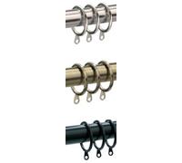 8 X Pristine Extendable Curtain Rings - 3 colours to match the Pristine 25mm - 28mm range of Poles (Antique Brass)