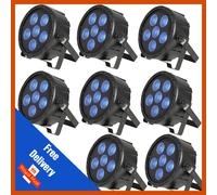 8 x QTX PAR180 High Powered 6 X Cob PAR Can Uplight DJ Lighting | 180Watt ParCan