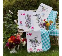8 x Reusable Alice in Wonderland Party Decorations Oversized Playing Cards Mad Hatter Tea Party Supplies Onederland Birthday Décor Alice Room Decor Baby Shower Decorations for Kids & Adults 17" x 11"