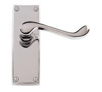 8 x Sets Victorian Scroll Door Handles Lever Latch 118 x 40mm - Polished Chrome Premium Quality