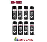 8 x Simoniz Satin Black Acrylic Spray 500ml Professional Auto Paints