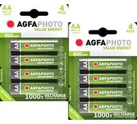 8 x SOLAR GARDEN LIGHT AGFA AA 800mAh RECHARGEABLE BATTERIES 1.2V NiMh