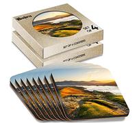 8 x Square Coasters - Derwentwater from Catbells Lake District Cork Backed MDF Glossy Tea Coffee Accessory #50749