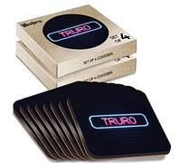 8 x Square Coasters - Neon Sign Design Truro City England Cork Backed MDF Glossy Tea Coffee Accessory #350259