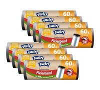8 x Swirl Fixing Tape Bin Liners 60 L (Pack of 10)