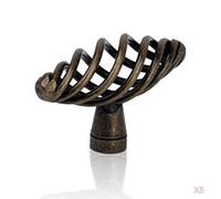 8 x Twist Cage Spiral Design Vintage Kitchen Cabinet Cupboard Handles Knobs 6CM-Antique Brass