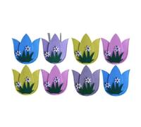 8 x utensil cutlery holders, Easter cutlery bag, floral cutlery bag in flower shape with friends, utensil cutlery holder, Easter utensil bag, multi-purpose table decoration, 13.5 cm