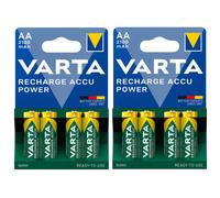 8 x VARTA AA 2100mAh NiMH Rechargeable Batteries 1.2V Pre-Charged LR06 R6 LR6