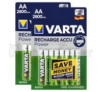 8 x Varta AA 2600mAh batteries Rechargeable Ni-MH 1.2V HR6 Stilo Accu Power High