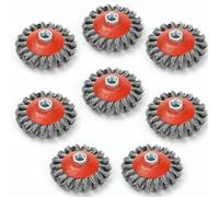 8 X Wire Wheel Brush for Angle Grinder 115mm, Ø 100 mm Thread M14 x 2
