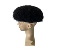 8"x10" Full Lace Base Double Knots Men Afro Kinky Curly Toupee for Black Men Capillary Prosthesis Herren Perücken(1#,8mm)