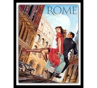 8"x12" Rome Italy Vespa Lambretta Scooter Wall Decor Metal Tin Sign