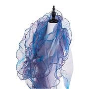 8 Yards Ruffle Trim Tulle Fabric,Pleated Lace Fabric Trim,Organza Ruffled Fabric 4.72 Inch Width for Dress Collars Sleeves Decoration Throw Pillow Decor DIY Sewing (Illusion Blue)