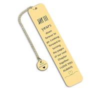 8 Year Bronze Anniversary Gifts for Him Her, 8th Wedding Anniversary Copper Bookmark for Wife Husband, Bronze Anniversary Gift for Couples, Traditional 8 Year Gift for Women Men