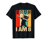 8 Year Old Birthday Dabbing Boy Bruh It's My 8th Birthday Value Graphic T-Shirt, Men, Black, L