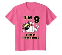 8 Year Old Birthday Party I'm 8 This is How I Roll Bowling T-Shirt, Youth, Pink Heather, 2T