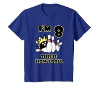 8 Year Old Birthday Party I'm 8 This is How I Roll Bowling T-Shirt, Youth, Royal Blue, Medium