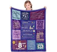 8 Year Old Girl Birthday Gift, Throw Blanket Birthday Gifts for 8 Year Old Girls, 8 Year Old Girl Gifts Birthday Present for Girls Age 8, 8th Birthday Decorations, 8 Year Old Girl Gift Ideas,127x152cm