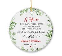 8 Years And We'Ve Only Just Begin Christmas Tree Hanging Ornament Ceramic Christmas Decorations Unique Xmas Pendant For Office Holiday Home Decor