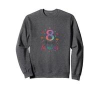 8 Years of Fabulous: Magical Birthday Celebration Sweatshirt, Adult Unisex, Dark Heather Grey, M