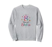 8 Years of Fabulous: Magical Birthday Celebration Sweatshirt, Adult Unisex, Heather Grey, M