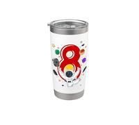 8 Years Old Astronaut 8th Birthday Space Rocket Boy Stainless Steel Insulated Tumbler