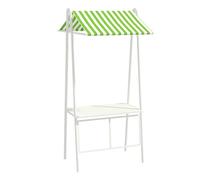 80 100 120 150 180 200 CM Removable Street Food Cart with Awning, Portable Market Stall Display Stand Metal, Commercial Business Farmers Market Kiosk/Concession Trolley(Green,L - 100cm(39 2/5"))