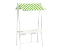 80 100 120 150 180 200 CM Removable Street Food Cart with Awning, Portable Market Stall Display Stand Metal, Commercial Business Farmers Market Kiosk/Concession Trolley(Green,L - 120cm(47 1/5"))