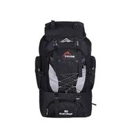 80/100L Ultra Lightweight Hiking Backpack, Treer Foldable Multi-Functional Casual Rucksack Daypack Bag for Camping Trekking Cycling Travelling Climbing Mountaineer Outdoor Sport (80L,Black)