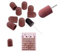 80# 120# Nails Art Sanding Caps Sanding Bands With Shaft Nails Manicure Electric File Sand Pieces Set For Nails Removing