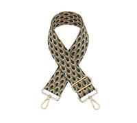 80-130cm Peacock Feather Print Jacquard Woven Bag Strap for Messenger Bag, Crossbody Bag, Shoulder Bag