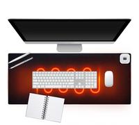 80×33cm Heated Mouse Pad, Heated Desk Mat, Winter Hand Warmer Desk Pad Mouse Mat with Digital Display & 6 Heating Levels Heating Function Waterproof Mousepad for PC Keyboard Laptop Office Home