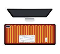 80 * 33CM Heated Mouse Pad, Winter Hand Warmer Desk Pad, Heated Mouse Mat with 5 Adjustable Temperature Levels Intelligent Temperature Control with Digital Display for PC Keyboard Laptop Office Home