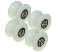 (80-50-20) Pack of 4 x 80 mm Diameter Machined Nylon Pulley Wheels Various Groove Sizes Made in the EU (50 mm Groove-20 mm Bearing)