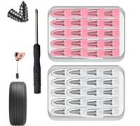 80/60/40 PCS Tire Repair Rubber Nails Kit with 2 Sizes, Screw in Tire Repair Kit, Vacuum Tires Repairs Plugs with Box & Screwdriver, Fast Self-Service Tires Tools for Truck Car Cycle (80pcs)