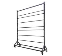 80.7" Heavy Duty Fabric Display Rack Cart - Adjustable 8-Tier Storage Organizer for Rolls of Leather, Window Film & Wallpaper, Commercial Grade Steel Hanging Rod