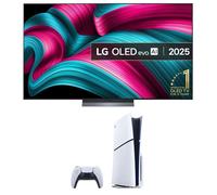 80"-84" Lg C5 83" OLED evo AI 4K HDR Smart TV 2025 (OLED83C54LA) & PlayStation 5 (Model Group, Slim) Bundle, Silver/Grey