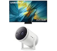 80"-84" Samsung S95F 83" OLED Glare Free 4K Vision AI Smart TV 2025 (QE83S95F) & The Freestyle (2nd Gen) SP-LFF3CLAXXXU Smart Full HD TV Projector Bundle, Black