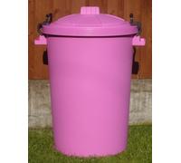 80/85 Litre Pink Bin With Lockable Handles. (Made In The U.K)