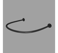 80 90 100 CM Changing Room Curtain Rail, Commercial Boutique Office Clothing Store Fitting Room with Curtain for Privacy Protection, U-Dressing Room Wall Partition(Black Rod,90 cm(35.4 in))