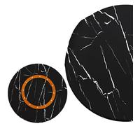80 90 100cm Large Lazy Susan Dining Table Turntable Table Top Organizer Rotating Plate Round Serving Tray, Easy to Clean (Black Marble,45cm/18in)