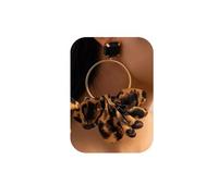 80/90s Vintage Leopard Print Statement Dangle Earrings for Women Exaggerate Circle Leopard Drop Earrings Boho Colorful Animal Cheetah Print Petal Cloth Earrings, One Size, Alloy Steel, No Gemstone
