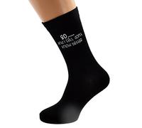 80 and Still Don't Know Better Printed on Mens Black Socks 80th Birthday Gift