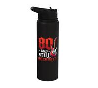 80 and Still Rockin' It Rock Music 80th Birthday Stainless Steel Insulated Water Bottle