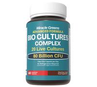 80 Billion CFU Bio Cultures - 20 Live Cultures | Lactobacillus and Bifidobacterium Strains | Complete Gut Health Supplement for Women and Men | Made in The UK - 2 Month Supply - Just 1 Daily Capsule