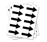 80 Black Arrows - Removable Self Adhesive Waterproof Durable Vinyl Stickers - Digitally Cut to The Sticker Shape - Size 40mm x 20mm